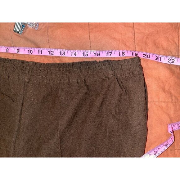 Soft Surroundings Brown Wide-Leg Elastic Waist Pants 100% Cotton Women's 3XP - Picture 6 of 9